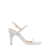 Miranda Sandal - White Leather 4 Stiletto