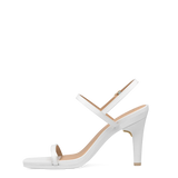 Miranda Sandal - White Leather 4 Stiletto