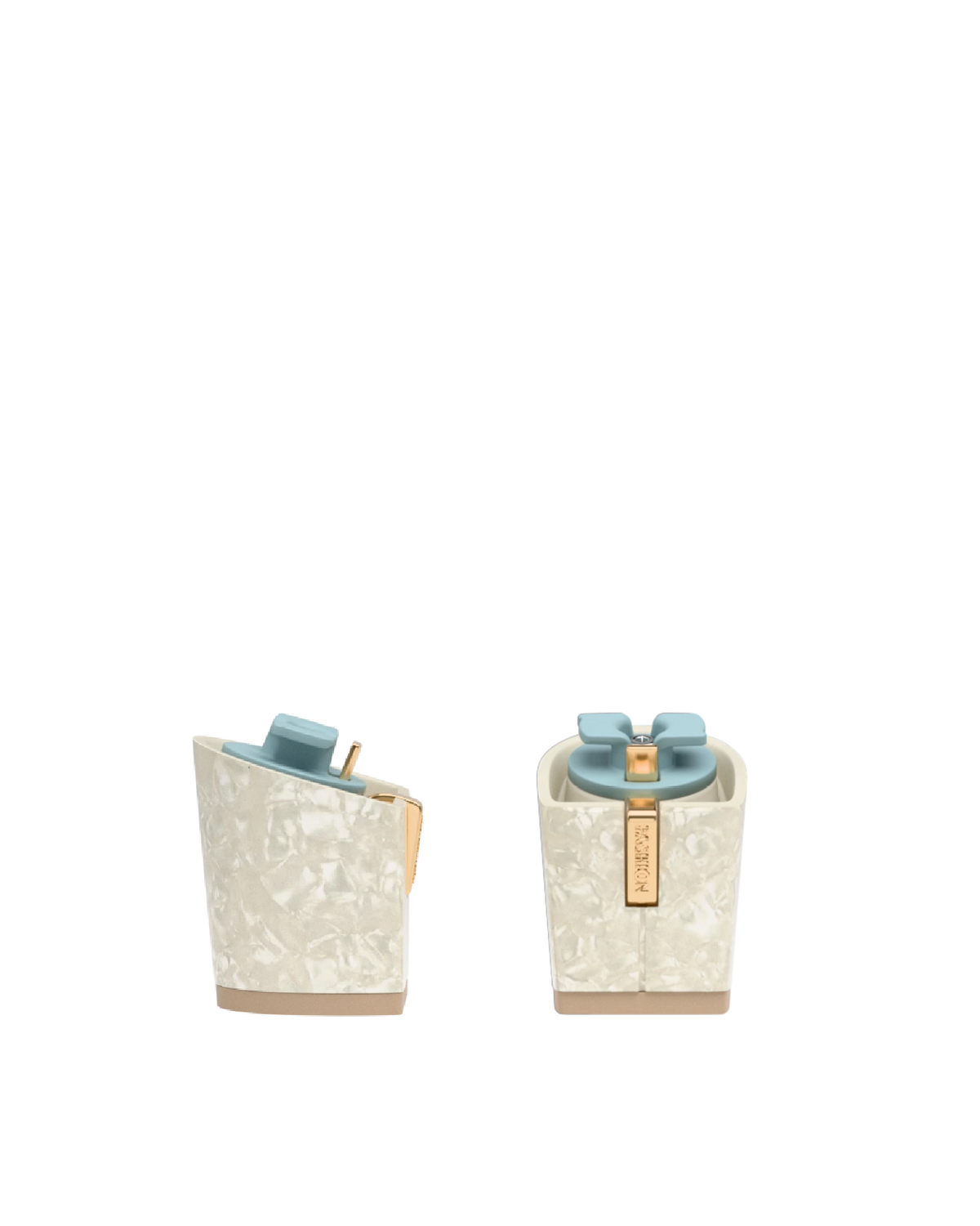 Block Heel Kit 3 Mother of Pearl, 3-inch interchangeable block heel. Pashion convertible heels go from heel to flat and are customizable with interchangeable heel kits.