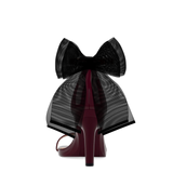 Ankle Bow Coal Black Tulle Clip