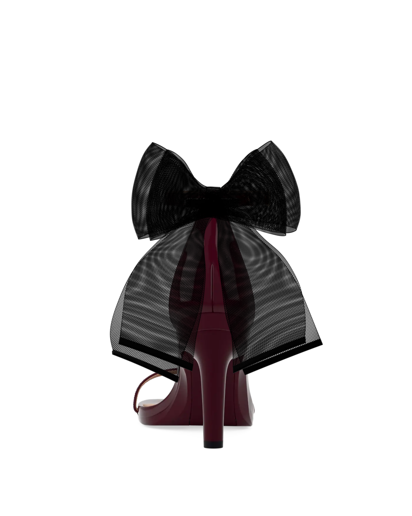 Ankle Bow Coal Black Tulle Clip