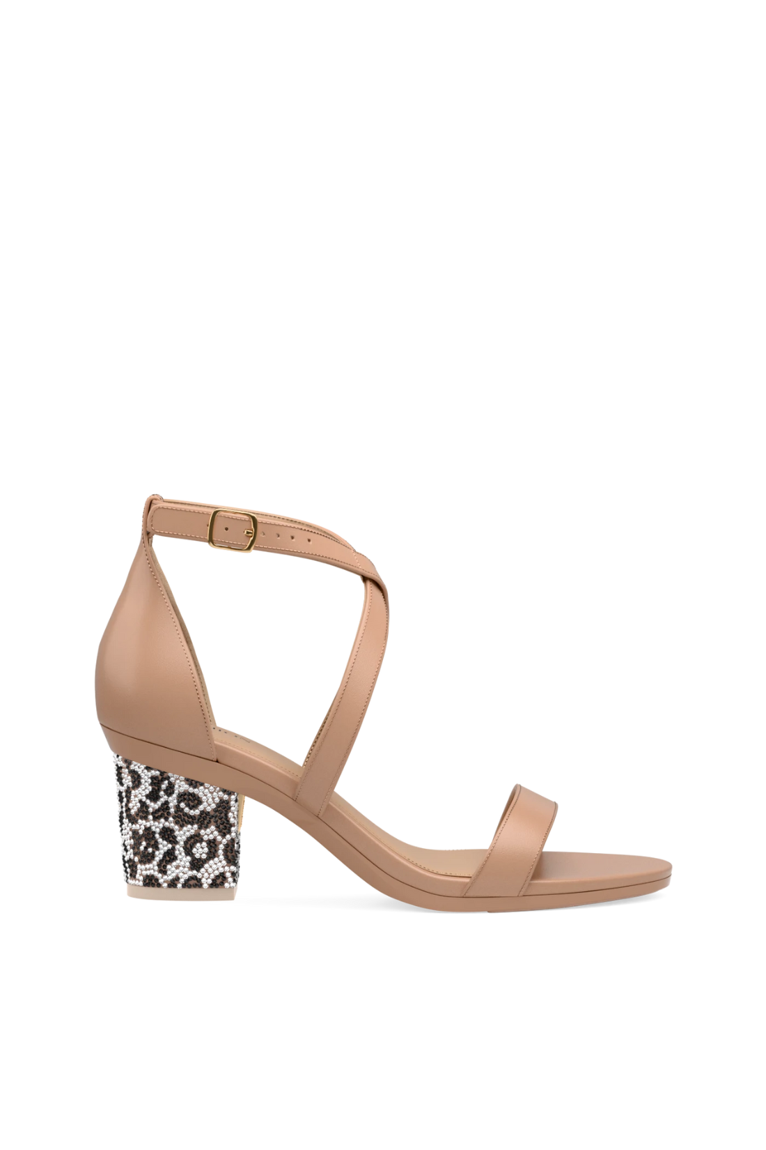 Block Heel Kit 3 Snow Leopard Rhinestone