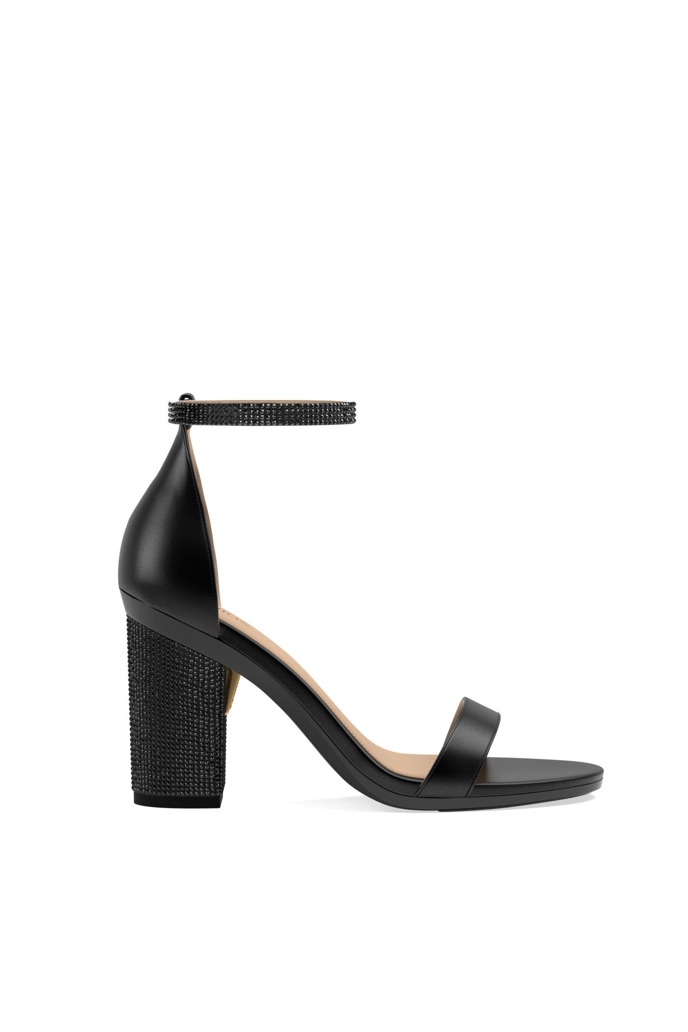 Coal Rhinestone Ankle Strap