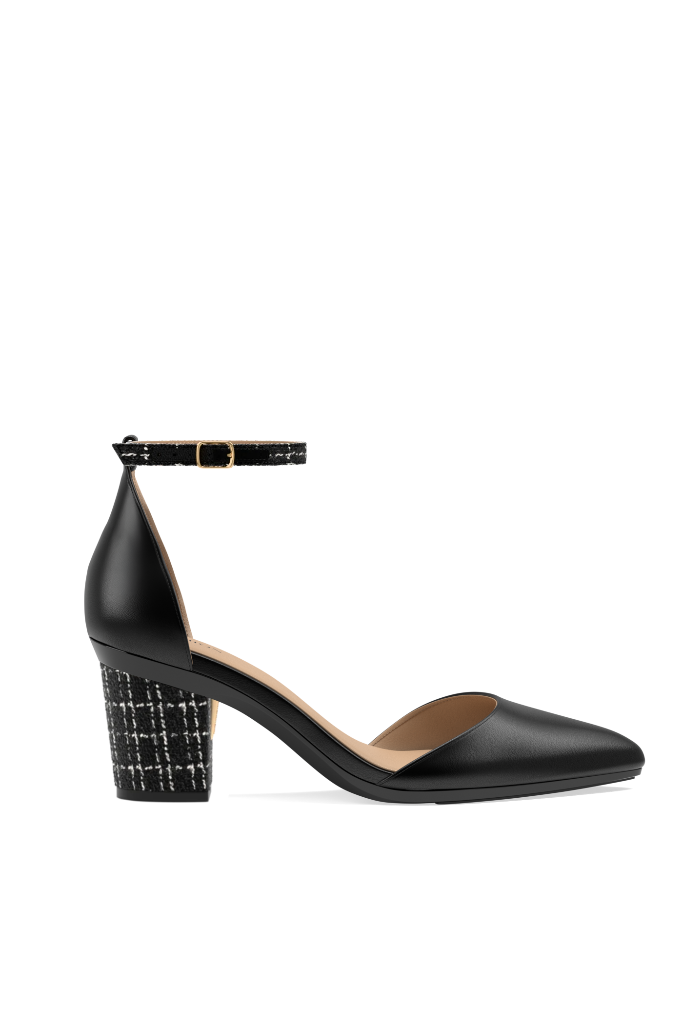 Coal Tweed Ankle Strap