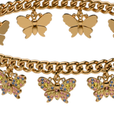 Rhinestone Butterfly Charm Gold Multi Ankle Chain - Final Sale