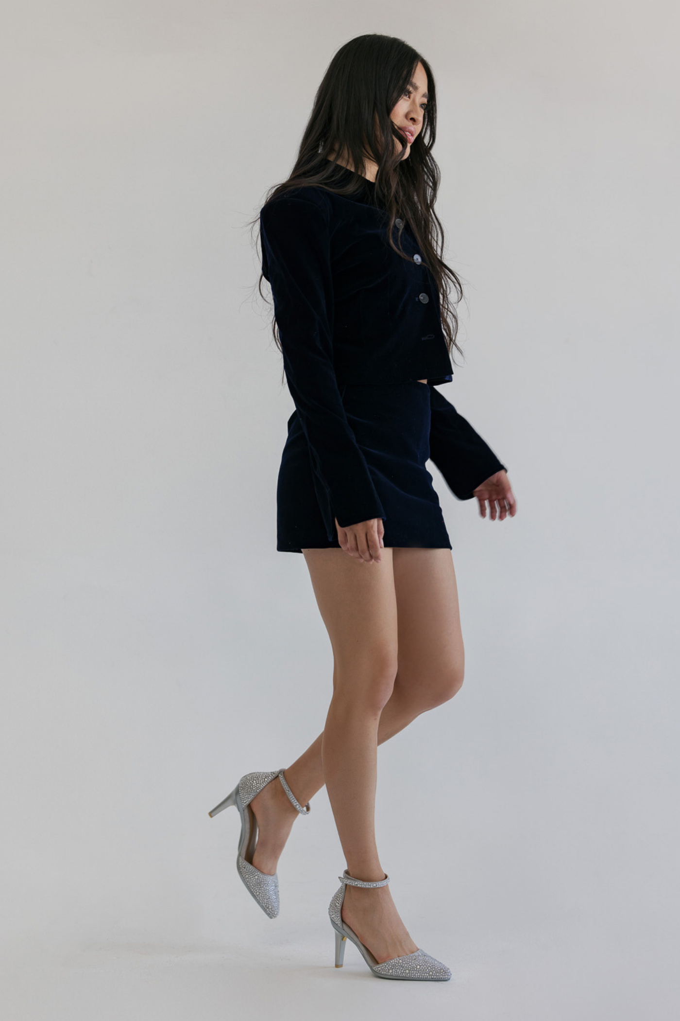 The D'Orsay - Silver Mixed Rhinestone 3 Block