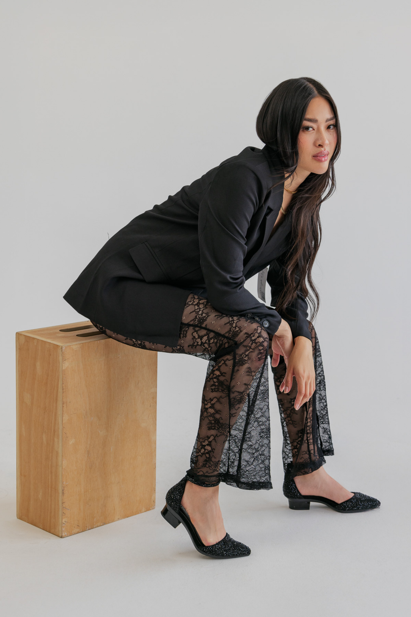 The D'Orsay - Coal Mixed Rhinestone 3 Block