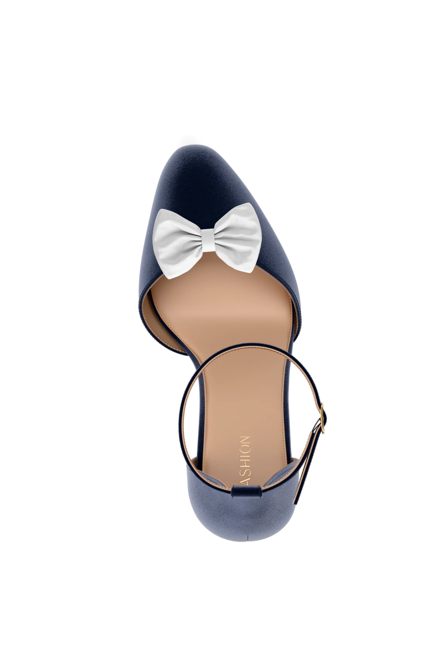 Mini Bow White Satin Toe Clip