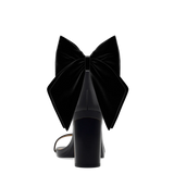 Ankle Bow Coal Black Velvet Clip