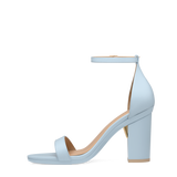 Haley Sandal - Baby Blue Leather 4 Block
