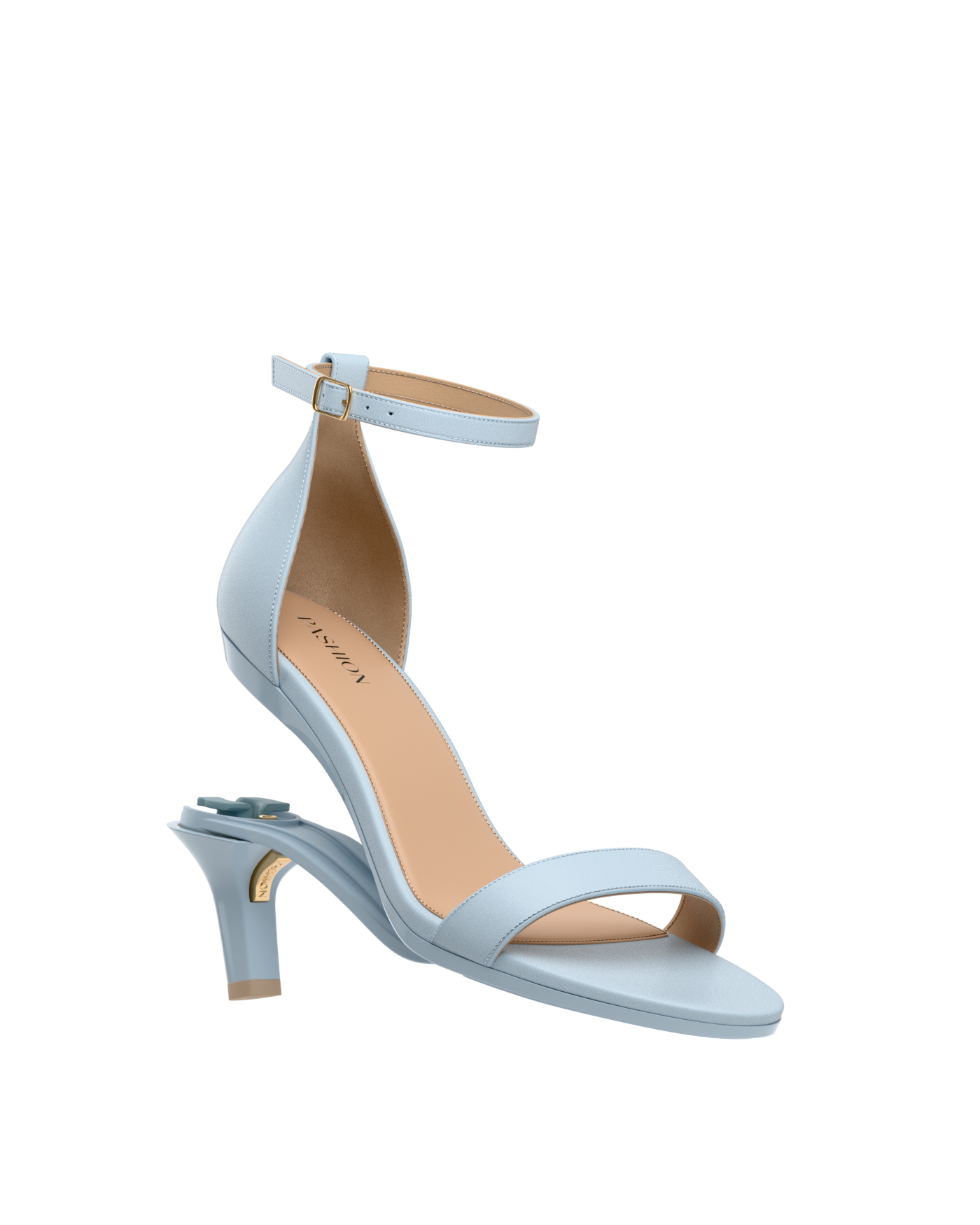 Haley Sandal - Baby Blue Leather 3 Stiletto
