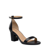 Haley Sandal - Coal Black Leather + Block Heel Kit 3 Coal Black