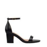 Haley Sandal - Coal Black Leather + Block Heel Kit 3 Coal Black