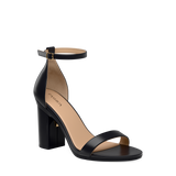 Haley Sandal - Coal Black Leather + Block Heel Kit 4 Coal Black
