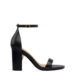Haley Sandal - Coal Black Leather + Block Heel Kit 4 Coal Black