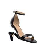 Haley Sandal - Coal Black Leather + Stiletto Heel Kit 3 Coal Black
