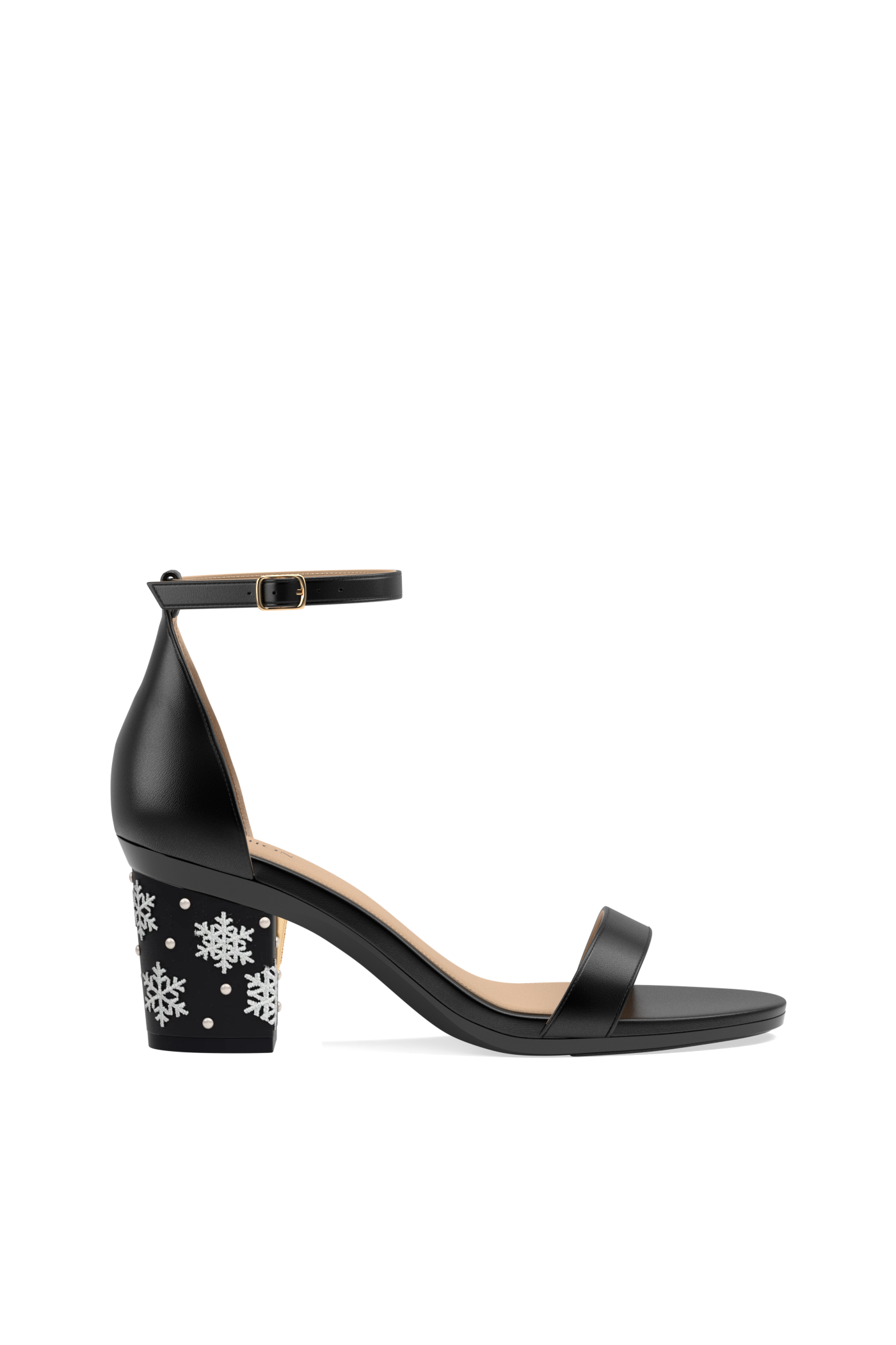 Block Heel Kit 3 Coal Snowflake Embroidery