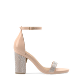 Haley Sandal - Sand Patent Rhinestone + Block Heel Kit 4 Sand Rhinestone