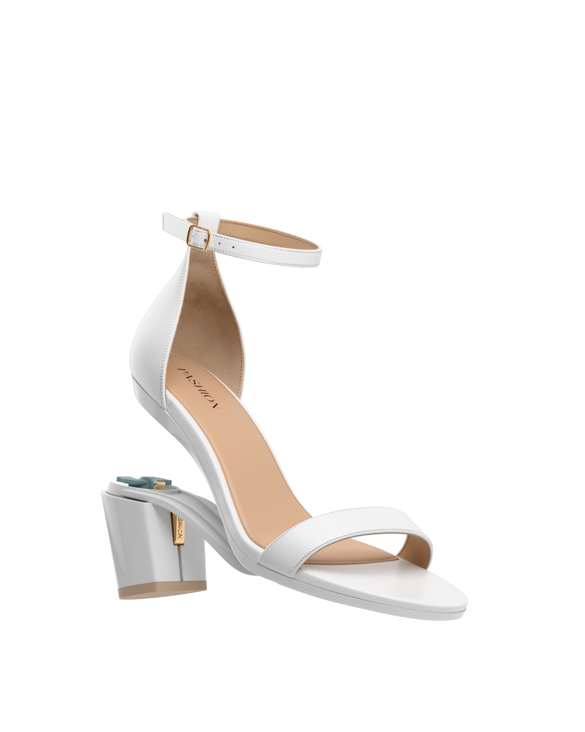 The Pashionista - White Leather + Block Heel Kit 3 White