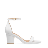 Haley Sandal - White Leather + Block Heel Kit 3 White