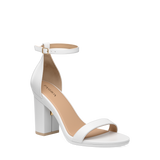 Haley Sandal - White Leather + Block Heel Kit 4 White