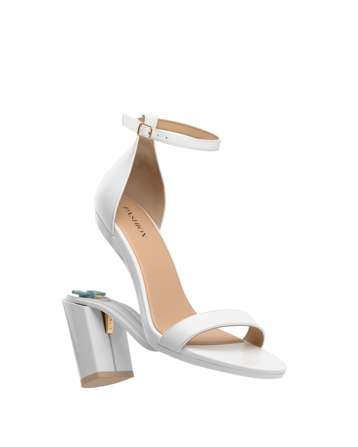 The Pashionista - White Leather + Block Heel Kit 4 White