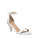 Haley Sandal - White Leather + Stiletto Heel Kit 3 White