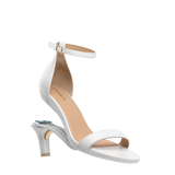 Haley Sandal - White Leather + Stiletto Heel Kit 3 White