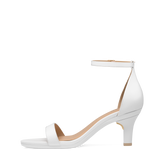 Haley Sandal - White Leather + Stiletto Heel Kit 3 White