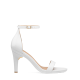 Haley Sandal - White Leather + Stiletto Heel Kit 4 White