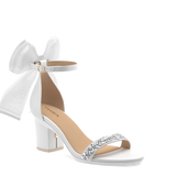 Haley Sandal - White Crystal Bow + Block Heel Kit 3 White