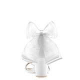 Haley Sandal - White Crystal Bow + Block Heel Kit 3 White