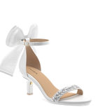 Haley Sandal - White Crystal Bow + Stiletto Heel Kit 3 White