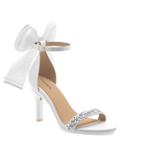Haley Sandal - White Crystal Bow + Stiletto Heel Kit 4 White