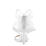 Haley Sandal - White Crystal Bow + Stiletto Heel Kit 4 White