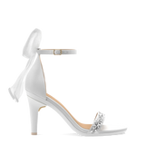 Haley Sandal - White Crystal Bow + Stiletto Heel Kit 4 White