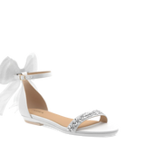Haley Sandal - White Crystal Bow + Block Heel Kit 3 White