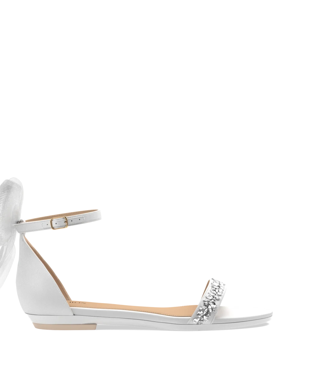 Haley Sandal - White Crystal Bow