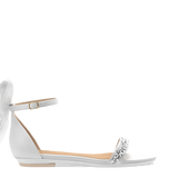 Haley Sandal - White Crystal Bow