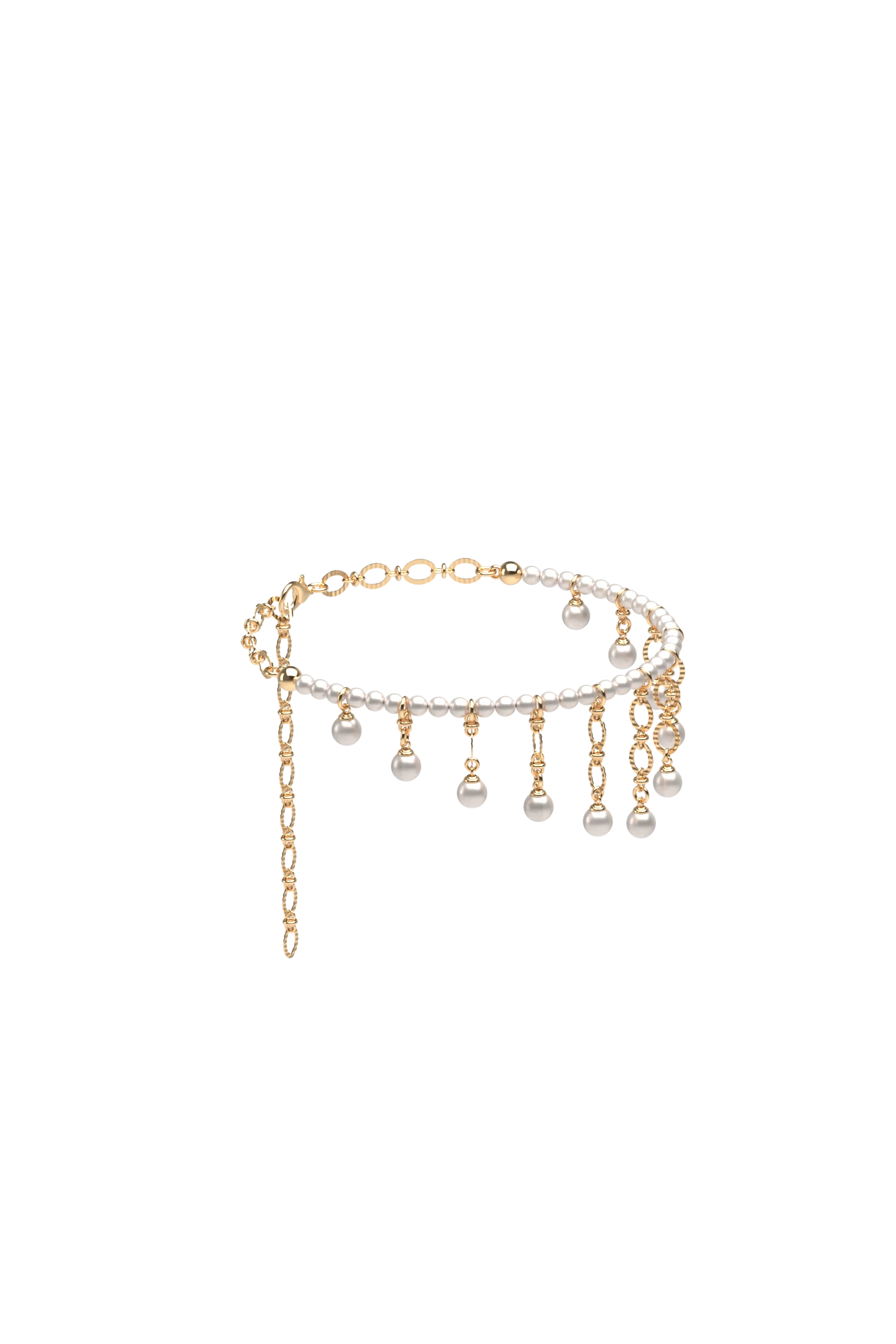 Pearl Cascade Ankle Chain