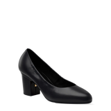 Phoebe Pump - Coal Black Leather 3 Block