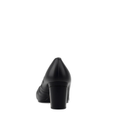 Phoebe Pump - Coal Black Leather 3 Block
