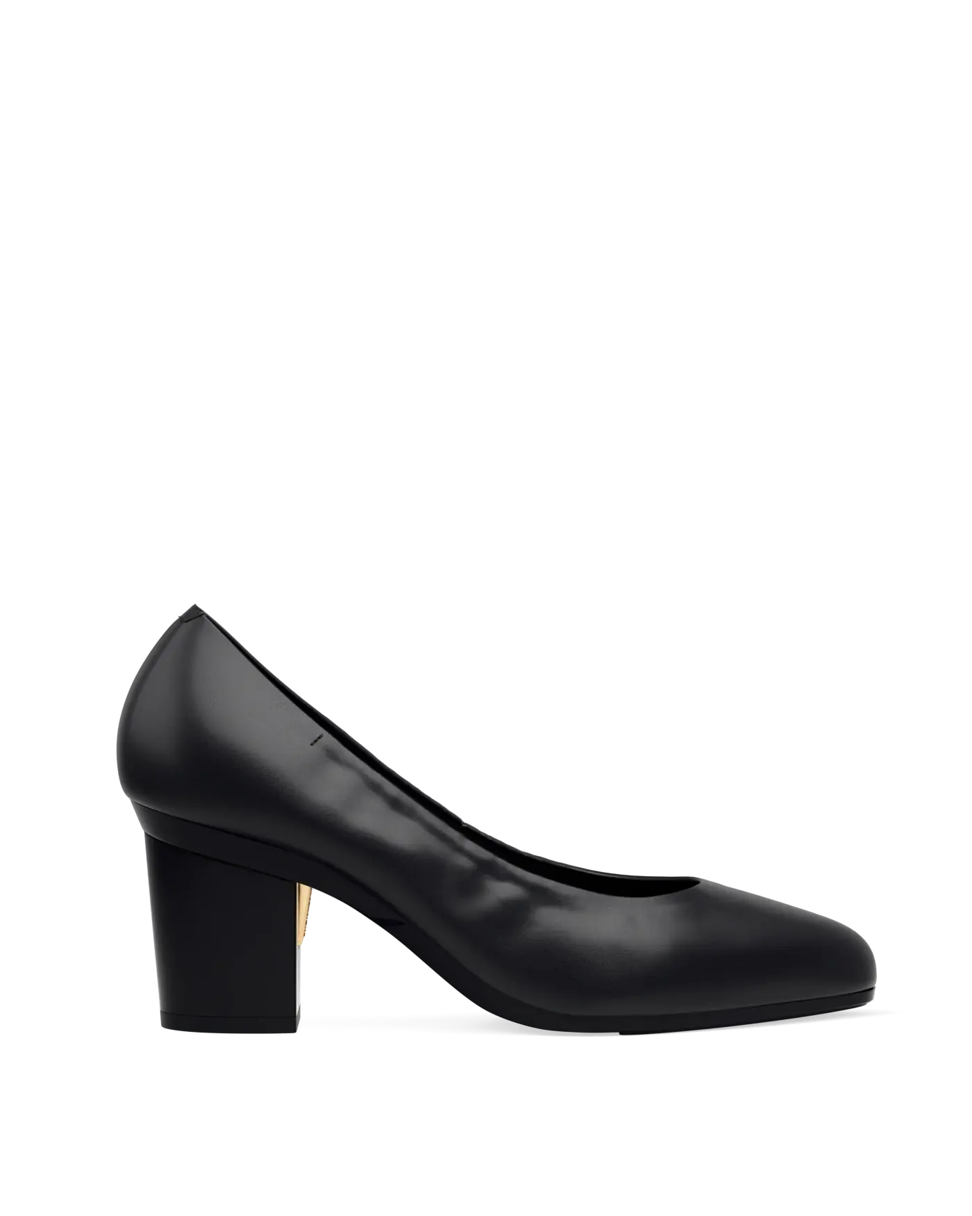 Phoebe Pump - Coal Black Leather 3 Block