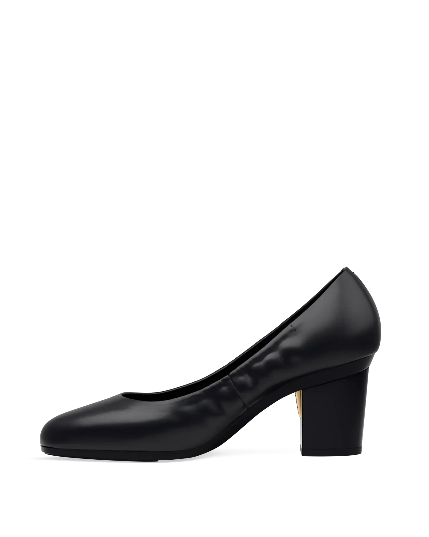 Phoebe Pump - Coal Black Leather 3 Block