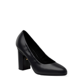 Phoebe Pump - Coal Black Leather 4 Block