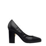 Phoebe Pump - Coal Black Leather 4 Block