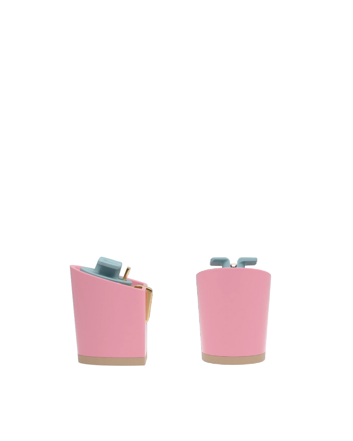 Block Heel Kit 3 PInk, back view. Pashion convertible heels go from heel to flat and are customizable with interchangeable heel kits.