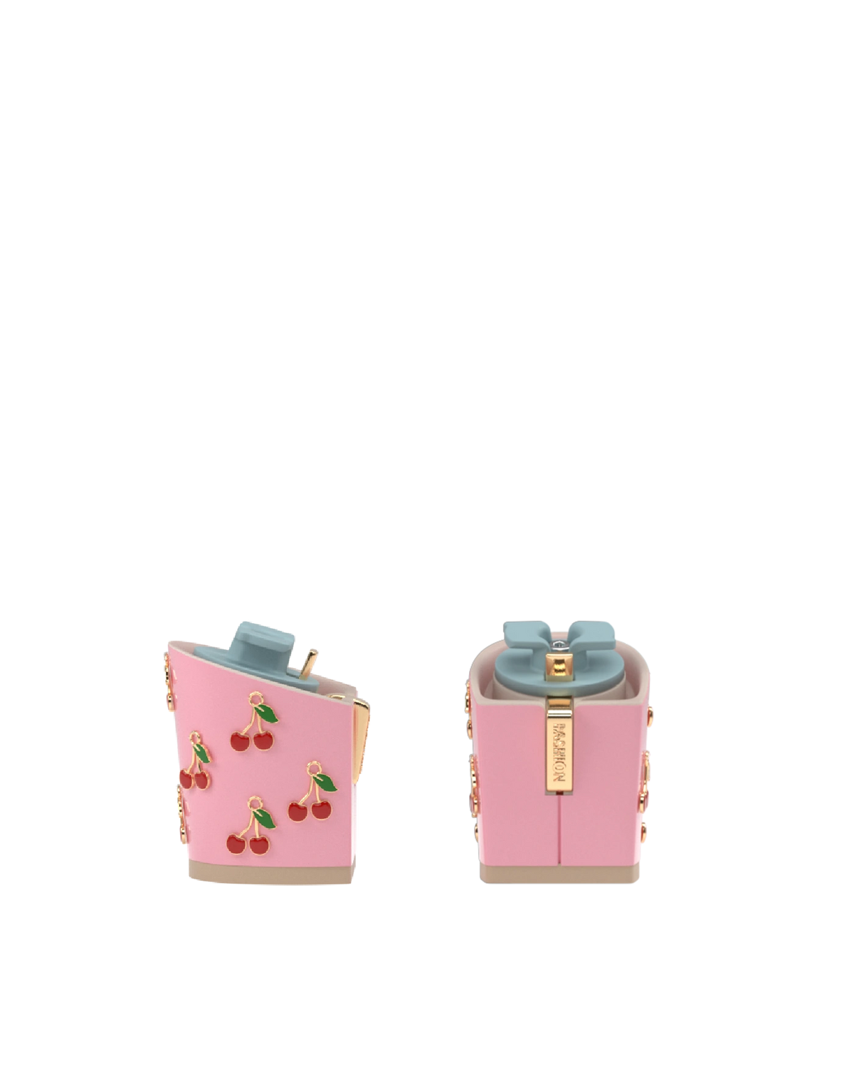Block Heel Kit 3 Pink Cherry Charm, 3-inch interchangeable block heel. Pashion convertible heels go from heel to flat and are customizable with interchangeable heel kits.