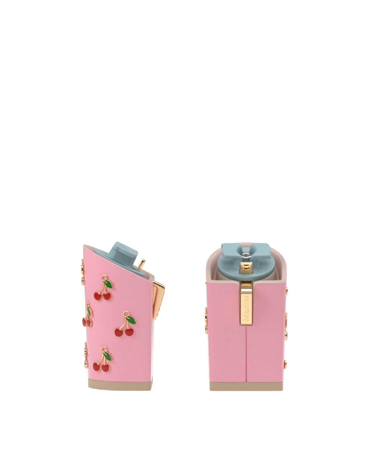 Block Heel Kit 4 Pink Cherry Charm, 4-inch interchangeable block heel. Pashion convertible heels go from heel to flat and are customizable with interchangeable heel kits.