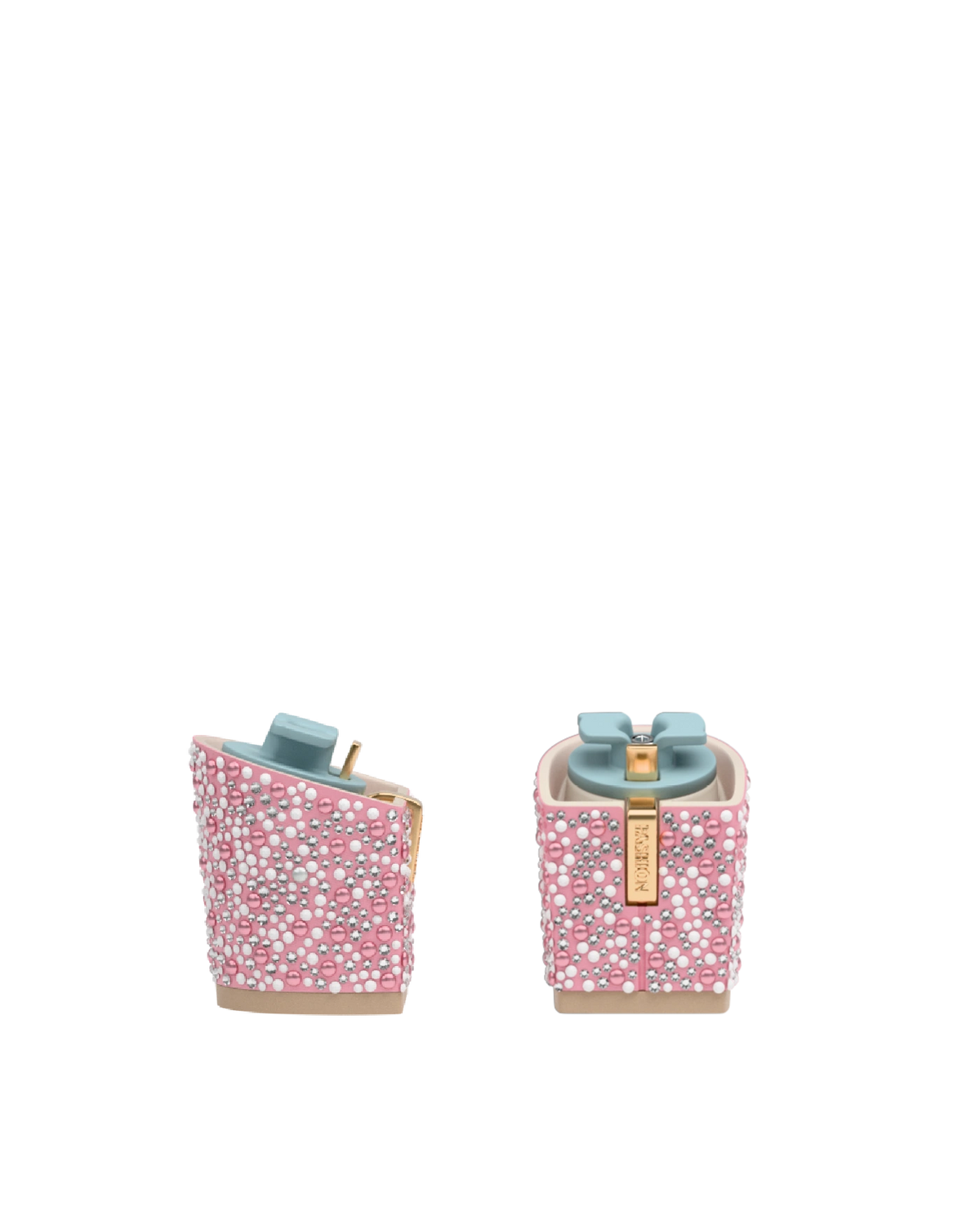 Block Heel Kit 3 Pink Pearl & Rhinestone, 3-inch interchangeable block heel. Pashion convertible heels go from heel to flat and are customizable with interchangeable heel kits.